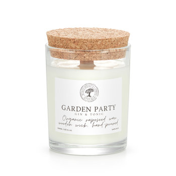 Garden Party - naturalna świeca rzepakowa, drewniany knot, bez ftalanów 200ml - NihilNovi Studio