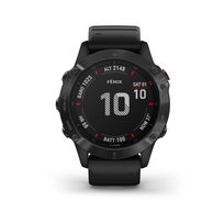 Garmin, Zegarek sportowy, Fenix 6 PRO czarny z czarnym paskiem