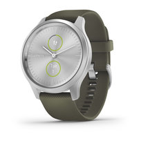 Garmin, Zegarek sportowy, Vivomove Style, Silver-Moss Green, Silicone
