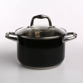 Garnek ALTOMDESIGN Nero, 20 cm + pokrywka, stal nierdzewna - Altom