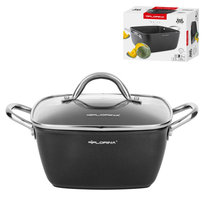 Garnek aluminiowy Florina Nelio kwadratowy z pokrywką 20 cm 2,5 l