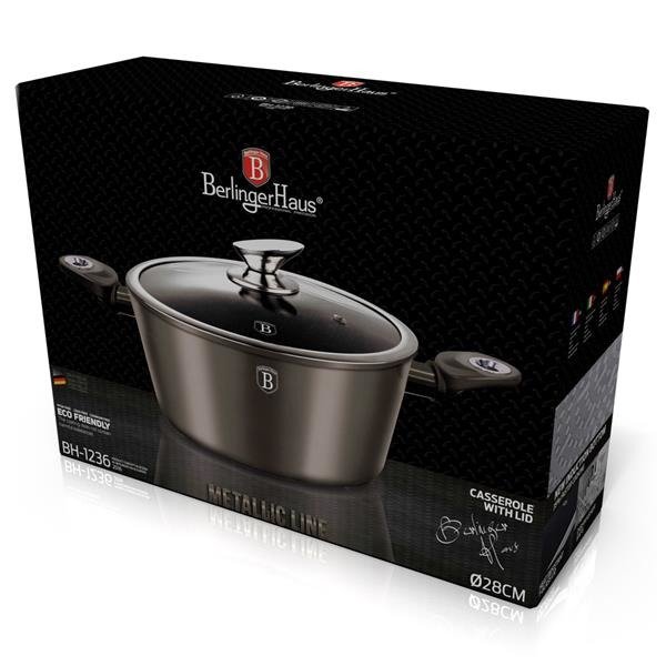 Garnek Berlinger Haus Metallic, szary, 6,5L, 2 elementy, BH/1236