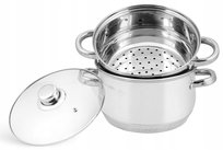 Garnek Do Gotowania Na Parze Parę Parowar 3El 5L 24Cm Indukcja Gaz 9243 Yermos