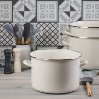 Garnek emaliowany 30 cm 12,5 l kremowy EMALIA OLKUSZ