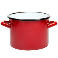 Garnek emaliowany Emalia Polska Pleszew 16 cm 2,5 l czerwony