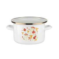 Garnek emaliowany Emalia Polska Pleszew Grzybki 16 cm 2 l