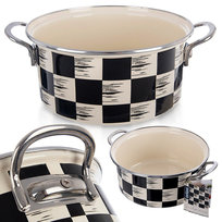 Garnek emaliowany SZACHOWNICA 22 cm, 3 l