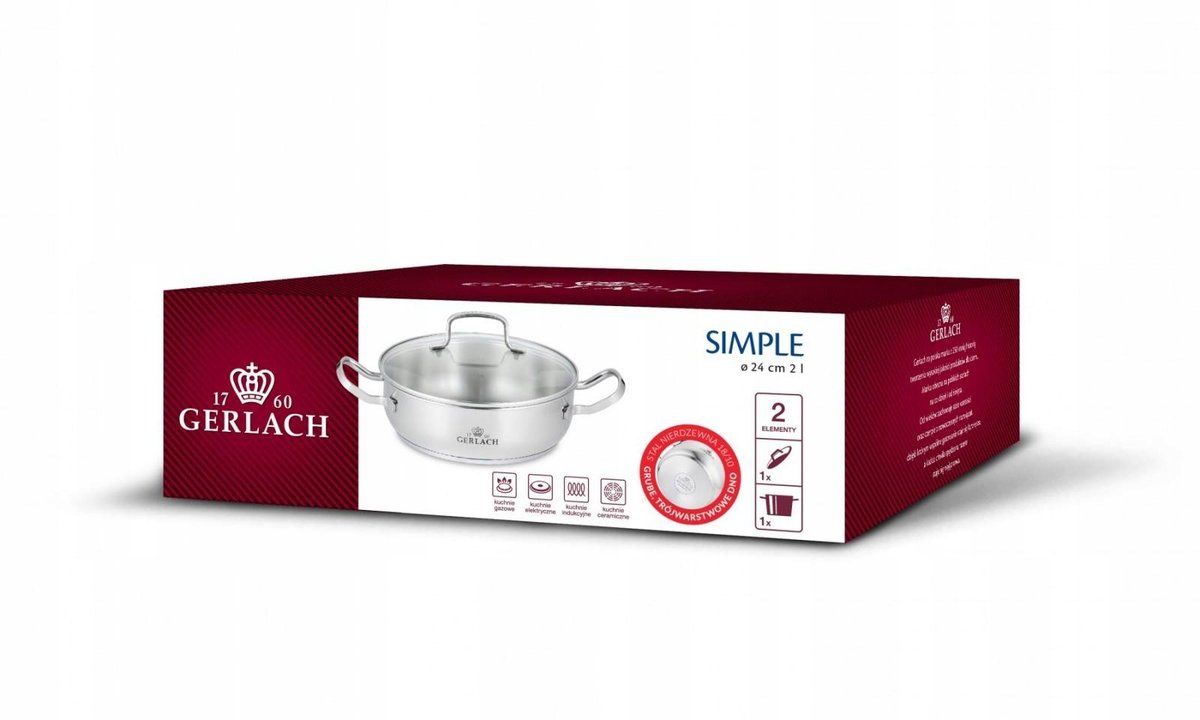 Garnek Gerlach Simple 24 cm 2l-Zdjęcie-0