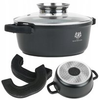 Garnek Granitowy Gęsiarka 4,4L Indukcja Gaz Garnki Z Powłoką Greblon