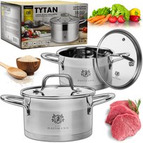 Garnek Mały Ze Stali Nierdzewnej 3,6L 18/10 Indukcja Gaz Garnki Tytan