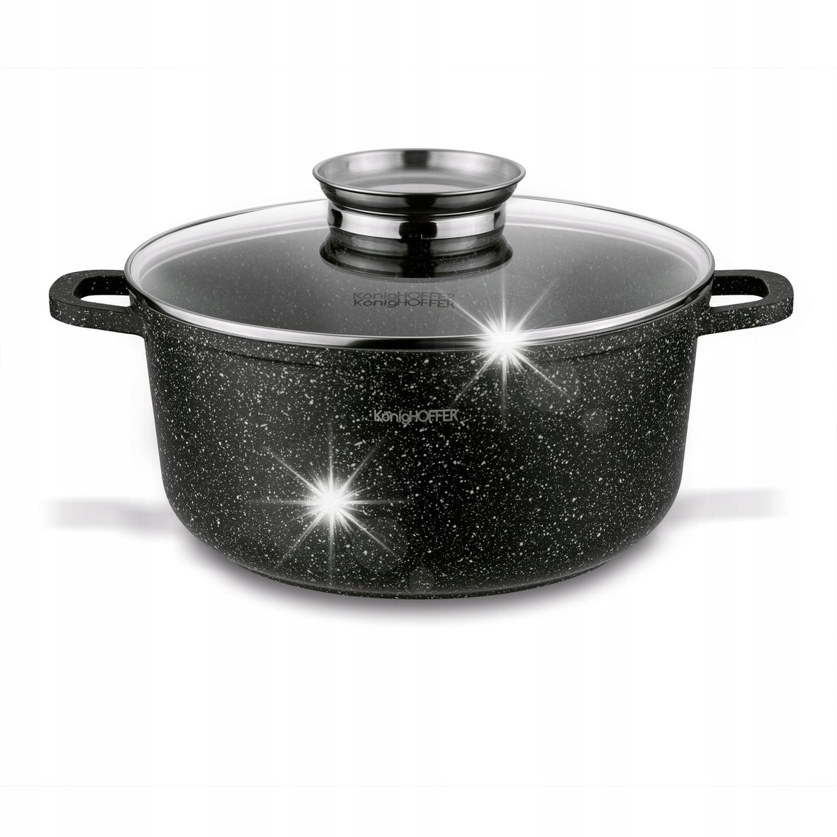 GARNEK na INDUKCJĘ Pokrywka GAZ SOLIDNY Konighoffer Pollo Black 4,5l ...