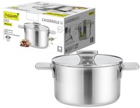 Garnek stalowy tradycyjny pokrywka 24cm 5,7L na każdą kuchenkę gaz indukcja
