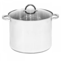 Garnek stalowy z pokrywką Stockpot 12l duży garnek do gotowania zupy bigosu na indukcję gaz