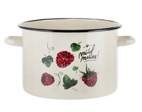 Garnek tradycyjny 3.2 L emaliowany prosty 18 cm Emalia Pleszew Malina