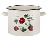 Garnek tradycyjny 6 L emaliowany prosty 22 cm Emalia Pleszew Malina