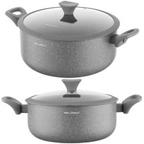 Garnek tradycyjny aluminiowy marmurkowy pierre 28cm 6,9l szary non-stick
