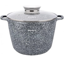 Garnek z pokrywą, aluminium szary marmurek  Ø24cm 6,2l Klausberg
