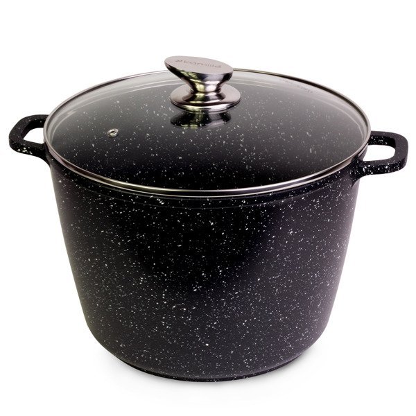 Garnek z pokrywą KAMILLE, czarny, 10 l