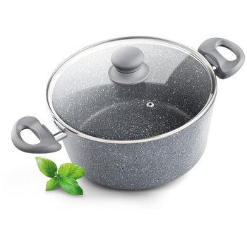 Garnek z pokrywką LAMART LT 1004, szary, 18 cm - Lamart