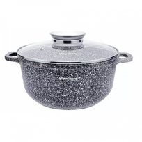 Garnek z pokrywką, stal szary marmurek  Ø22cm 3,3l Klausberg