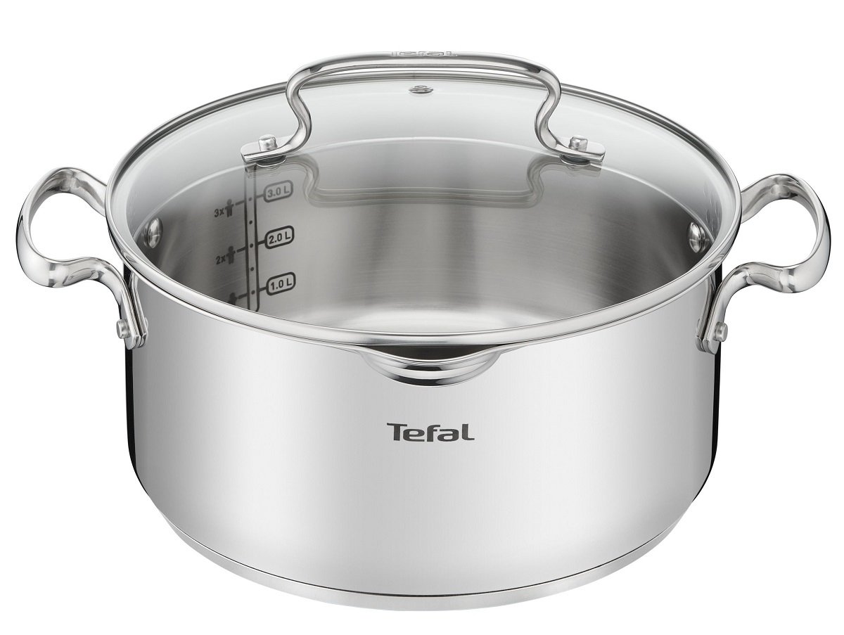 Garnek z pokrywką TEFAL Duetto+ G7194655, 24 cm, srebrny