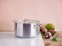 Garnek ze stali nierdzewnej Mauviel 1830 z pokrywką 24 cm 5,7 l żaroodporny