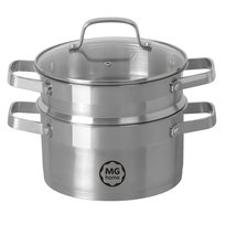 Garnek ze stali nierdzewnej z wkładem do gotowania na parze MG Home Professional 3,6 l 20 cm