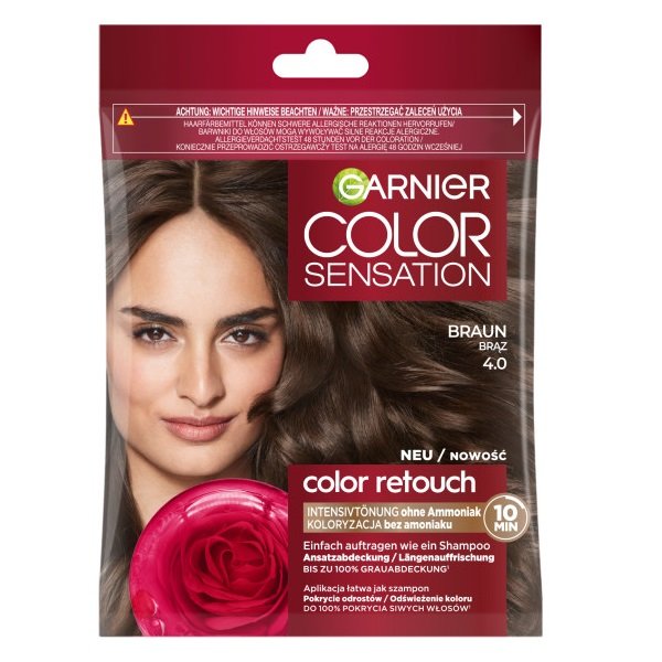 Empik Garnier, Color Sensation Color Retouch, szampon koloryzujący, 4.0 Brąz