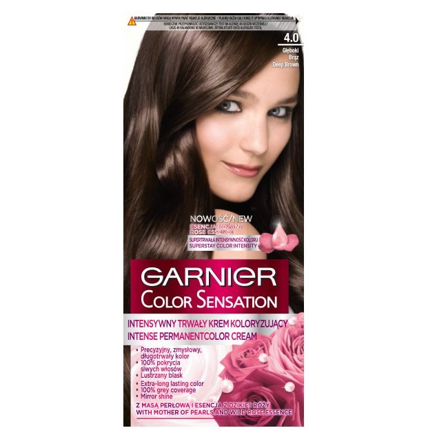 Empik Garnier, Color Sensation, Krem koloryzujący, 4.0 Głęboki brąz