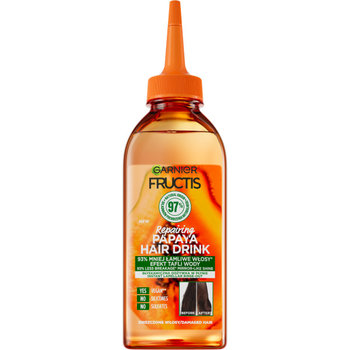 Garnier, Fructis Hair Drink Papaya błyskawiczna, Odżywka lamellarna w płynie do włosów zniszczonych, 200 ml - Garnier