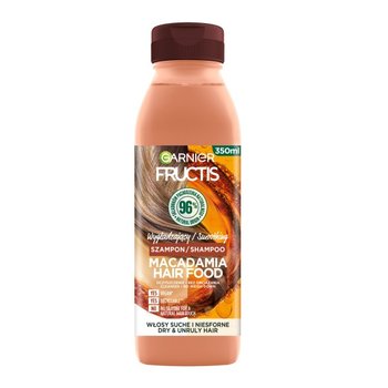 Garnier, Fructis Macadamia Hair Food, Szampon wygładzający do włosów suchych i niesfornych, 350 ml - Garnier