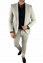 Garnitur męski dwuczęściowy komplet kolor beżowy DJG013 - 56