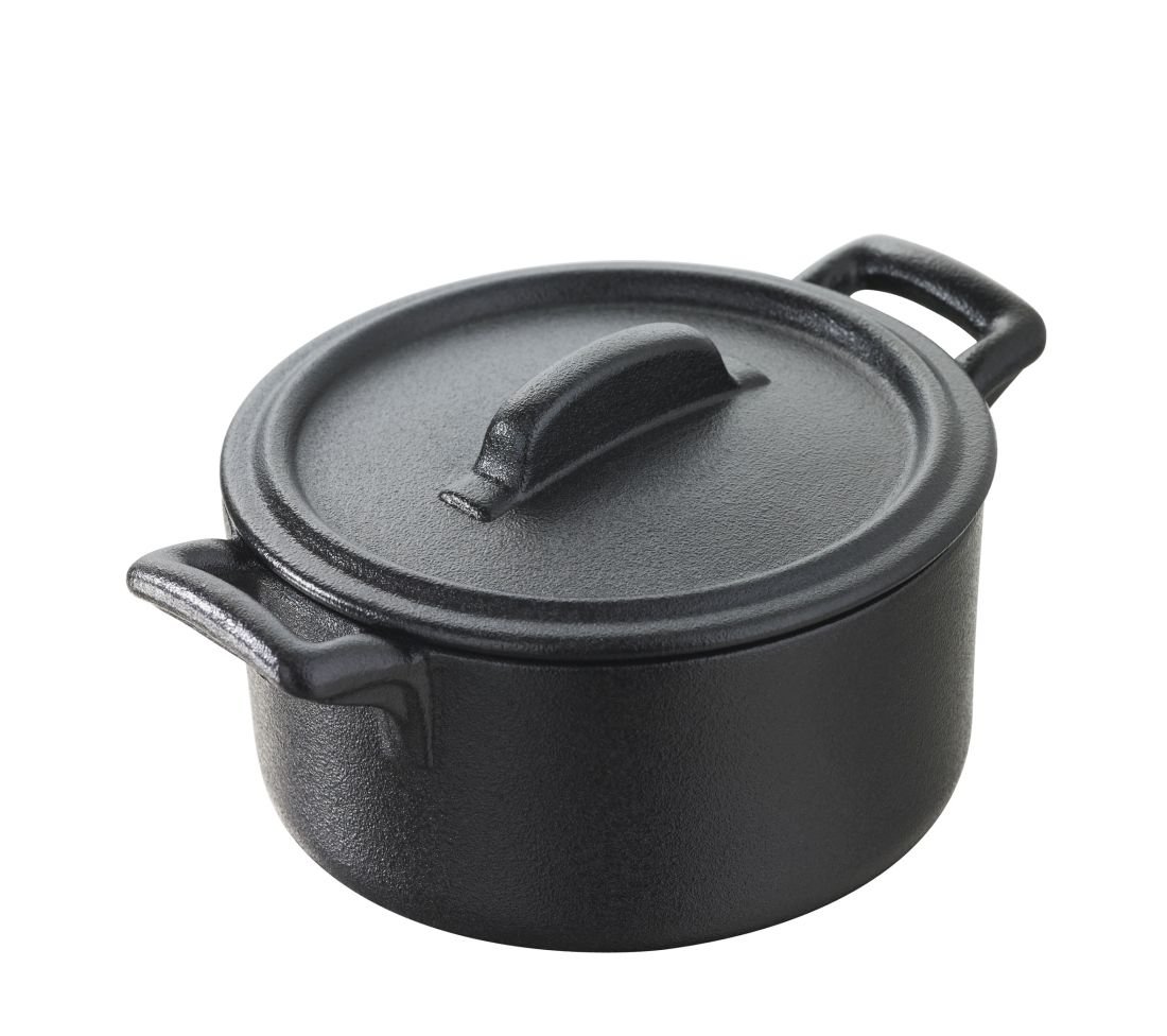 Garnuszek z pokrywką REVOL Belle Cuisine Noir, czarny, 200 ml