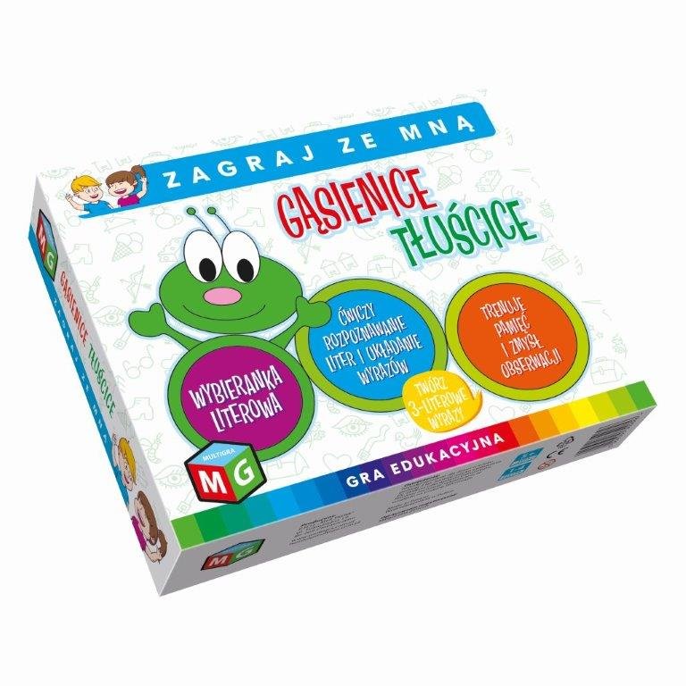 Gąsienice tłuścice 3-literowe, gra edukacyjna, MULTIGRA