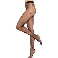 GATTA rajstopy damskie Lovely wz. 13 w serca 20 DEN - część majteczkowa z taśmą T-Band, na Walentynki, na randkę, na wyjście , finezyjne, piekne, eleganckie, elastyczne i delikatne, 3 (M)