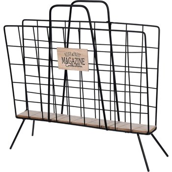 Gazetnik metalowy na nóżkach HOME STYLING COLLECTION, czarny, 42x48 cm - Home Styling Collection