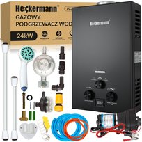 Gazowy podgrzewacz wody Heckermann JSD-HB04 12L LPG + akcesoria do 