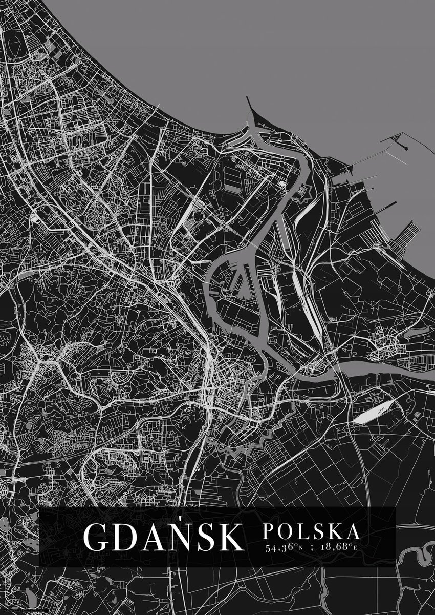 Gdańsk Mapa Miasta - plakat A2 42x59,4 cm - inna (Inny) | Sklep EMPIK.COM