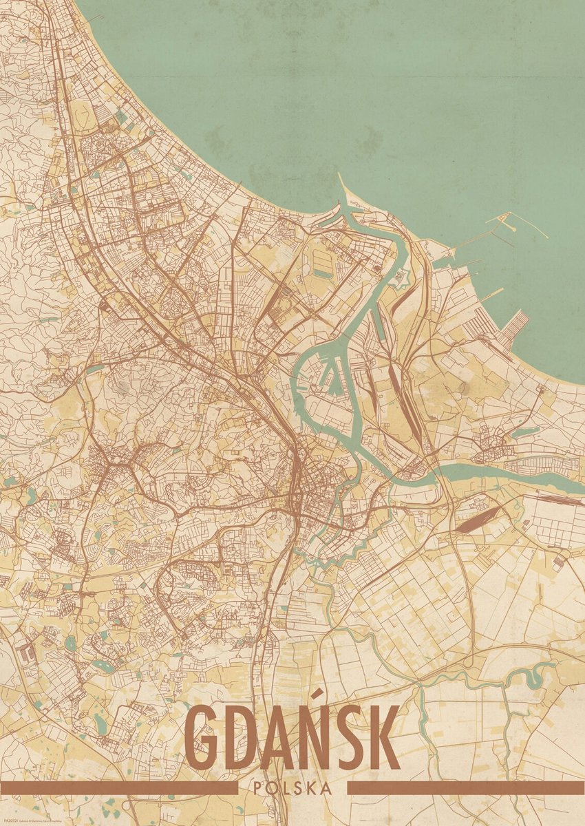 Gdańsk Mapa Miasta - plakat A2 42x59,4 cm - inna (Inny) | Sklep EMPIK.COM