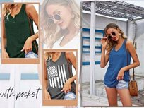 GeGekoko Damski top bez rękawów, dekolt w serek R: S