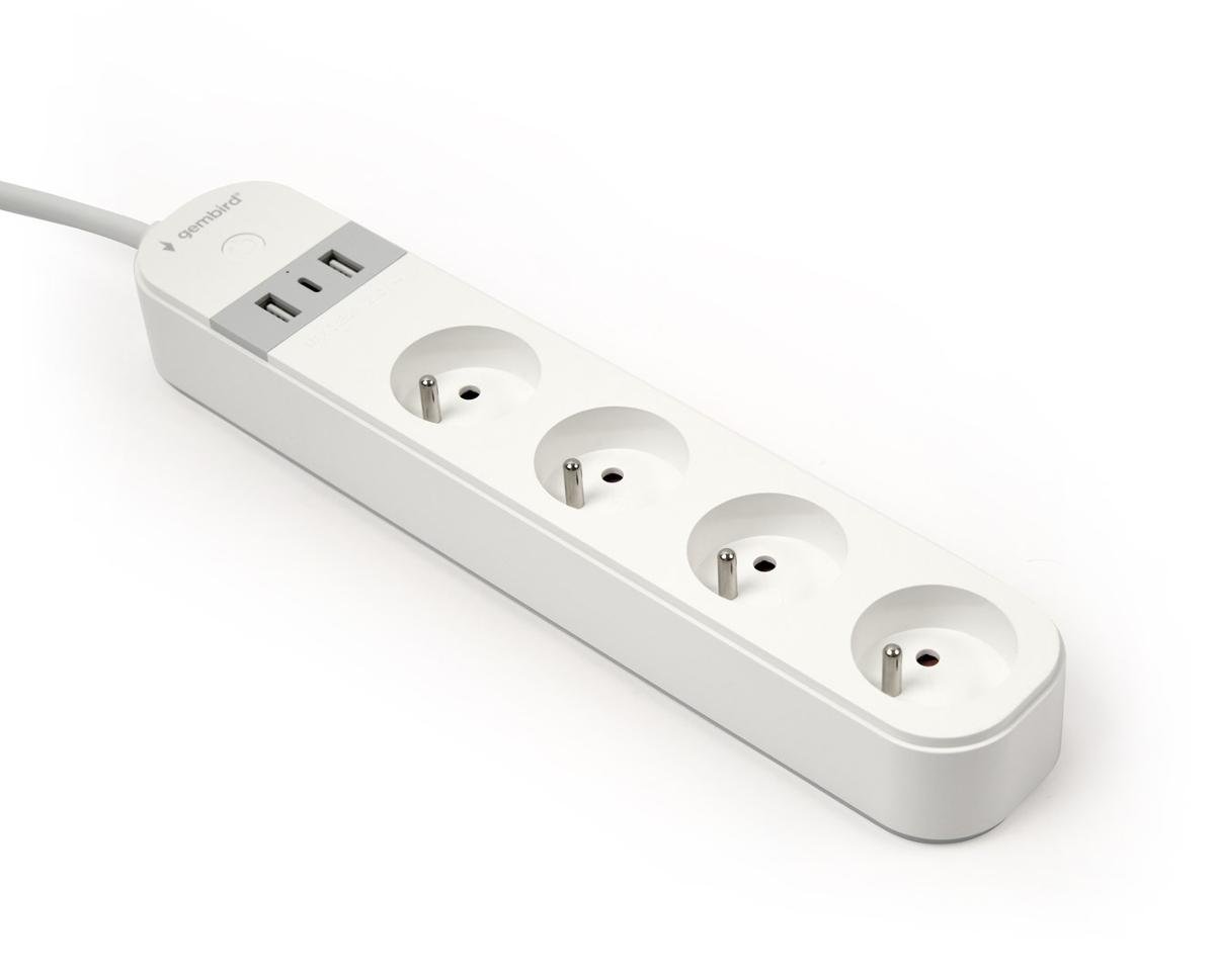 Gembird, GEMBIRD INTELIGENTNA LISTWA ZASILAJĄCA Z ŁADOWARKĄ USB 4 ...