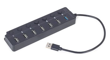 GEMBIRD HUB USB 7-PORTÓW (1 X USB 3.1 + 6 X USB 2.0) Z PRZEŁĄCZNIKAMI, CZARNY - Gembird