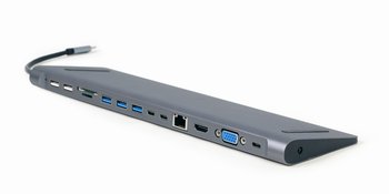 Gembird, Hub USB-C HDMI GbE 3xUSB 3.1 2xUSB 2.0 2xUSB-C USB-C PD Card VGA - Gembird