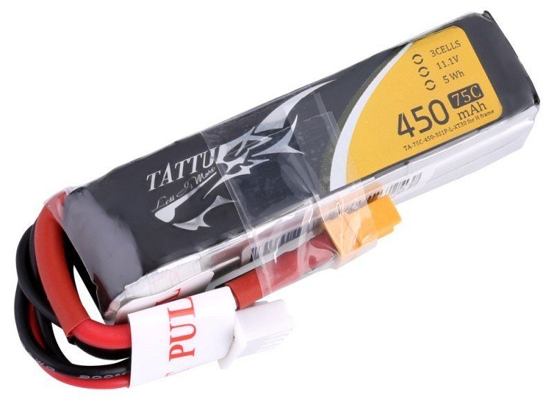 Gens Ace & TATTU, Długa Wersja Akumulatora 450mAh 11.1V 75C TATTU XT30 ...