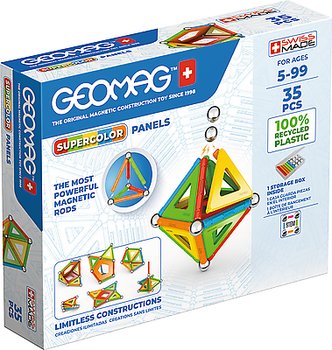 Geomag, klocki magnetyczne Supercolor Panels Recycled, 35 elementów, G377  - Geomag