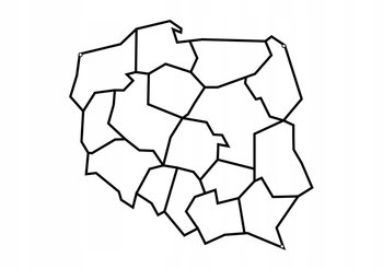 Geometryczna ścienna metalowa Mapa Polski D33 60 cm czarny matowy - Inny producent
