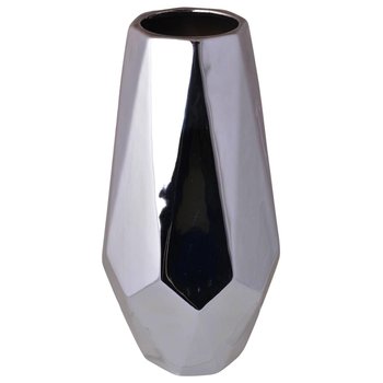 Geometryczny Wazon Ceramiczny - Srebrny Jendi 29 Cm - Duwen
