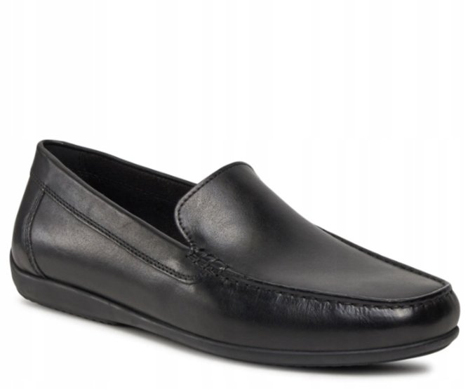 Geox Geox Męskie Mokasyny Wsuwane Skórzane Czarne 40 Ż5K