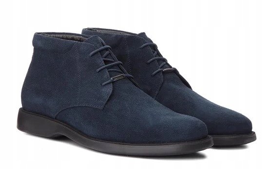 Geox Geox u Brayden Trzewiki Skórzane Granatowe 44 Jib