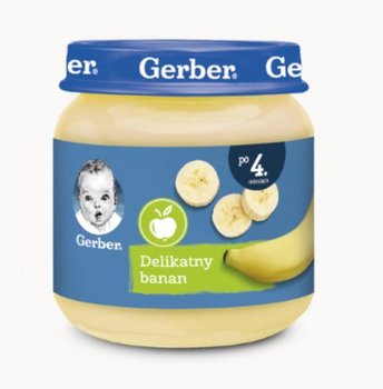 Gerber, Deserek delikatny banan dla niemowląt po 4 miesiącu, 125 g - Gerber